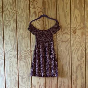 Maroon off the shoulder tube top mini dress